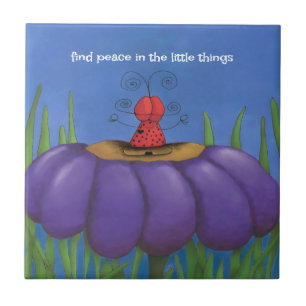 Zen Ladybug Ceramic Tile