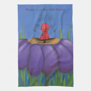 Zen Ladybug Tea Towel
