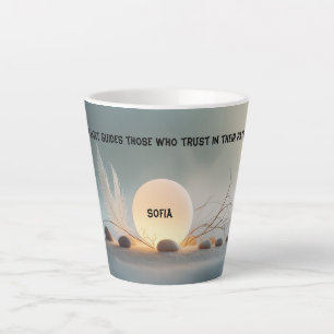 Zen Latte Mug: Full Wrap Spiritual Light Design Mug