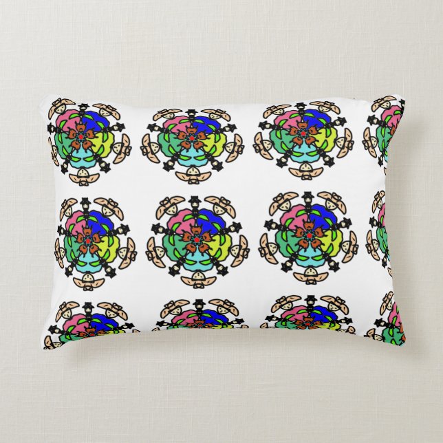 Zen Leaf Mandala Decorative Cushion (Front)