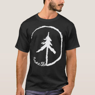 Zen like circle with simple tree and tet Breathe, T-Shirt