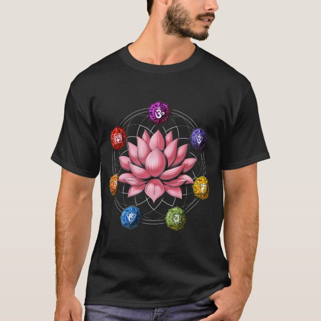 Zen Lotus Chakra Symbols T-Shirt (Front)