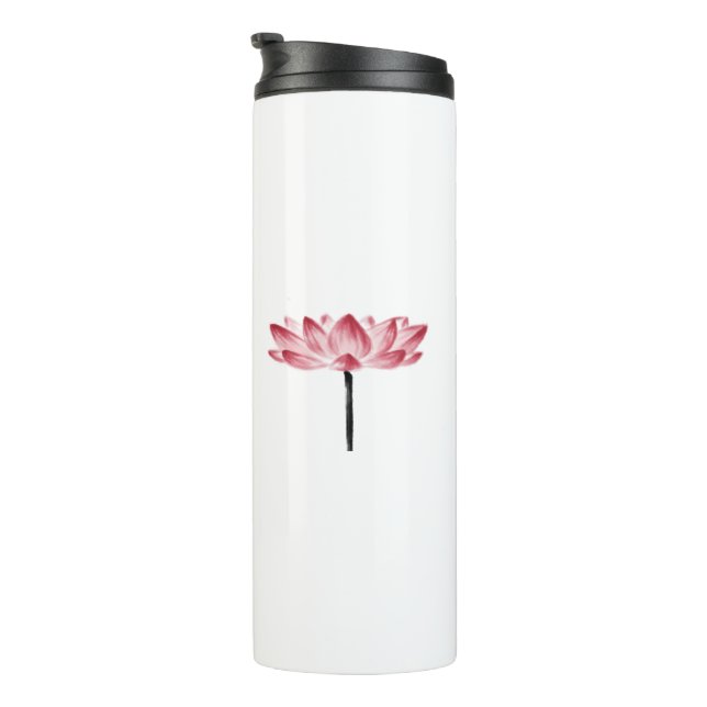 Zen Lotus Flower Kanji Chinese Calligraphy Symbol Thermal Tumbler (Rotated Right)