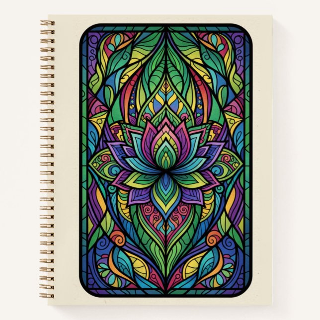 Zen Lotus Stained Glass Zentangle Journal (Front)