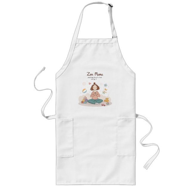 Zen Mama Calm Motherhood Art Long Apron (Front)
