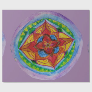 Zen Mandala Matte Wrapping Paper, 30" x 6' Wrapping Paper