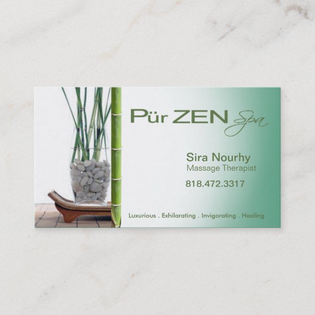Zen Massage Therapist Spa template Business Card (Front)