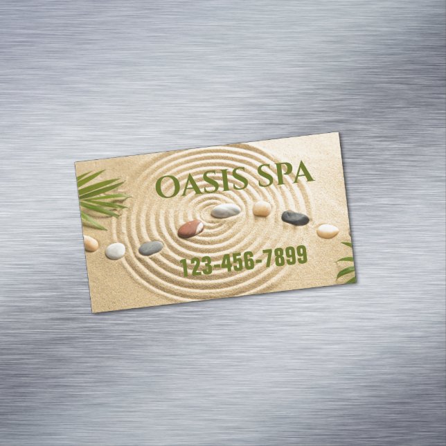 Zen Massage Therapy Yoga Instructor Meditation SPA Magnetic Business Card (In Situ)