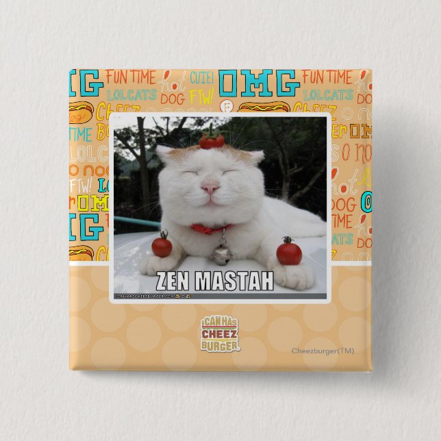 Zen Mastah 15 Cm Square Badge (Front)