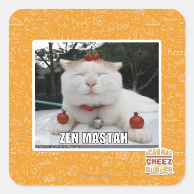 Zen Mastah Square Sticker (Front)