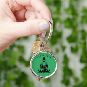 Zen Master - Buddha meditation Green Key Ring