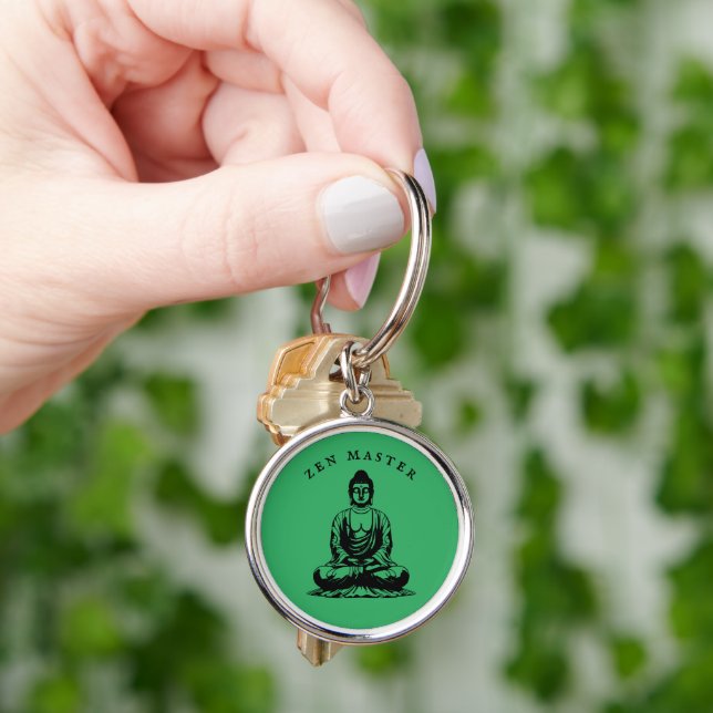 Zen Master - Buddha meditation Green Key Ring (Hand)