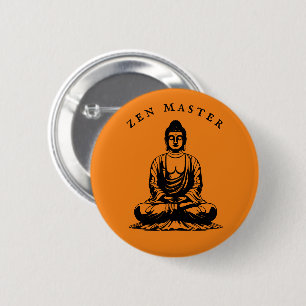 Zen Master - Buddha meditation Orange 6 Cm Round Badge