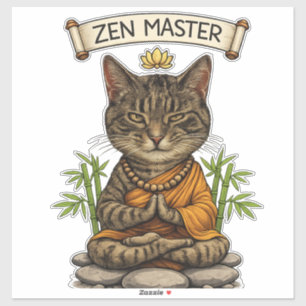 Zen Master Cat Funny Chill Gray Tabby Cat Gift 