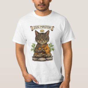 Zen Master Cat Funny Chill Gray Tabby Cat Gift  T-Shirt