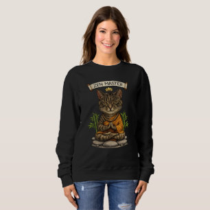 Zen Master Cat Funny Chill Grey Tabby Cat Gift  Sweatshirt