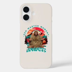 Zen Master Moment Bigfoot Meditation Retro Art iPhone 16 Case