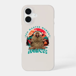 Zen Master Moment Bigfoot Meditation Retro Art iPhone 16 Case