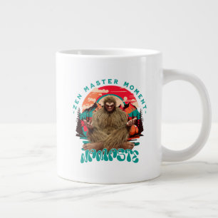 Zen Master Moment Bigfoot Meditation Retro Art Large Coffee Mug