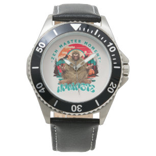 Zen Master Moment Bigfoot Meditation Retro Art Watch