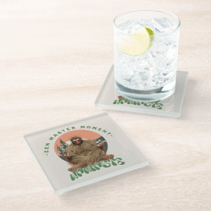 Zen Master Moment Namaste - Bigfoot Maditation Glass Coaster