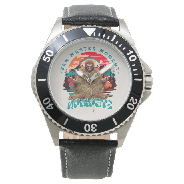 Zen Master Moment - Namaste Funny Bigfoot Watch (Front)