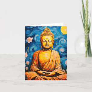 Zen Meditating Buddha Art Card