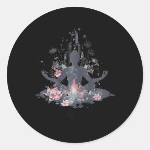 Zen Meditation Mantra And Yoga Journey Artwork Classic Round Sticker