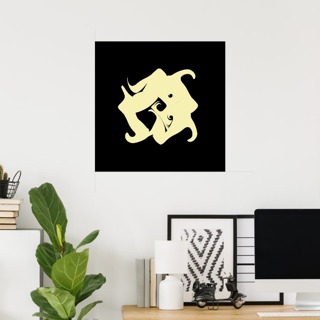 Zen Meditation minimal art poster (Home Office)