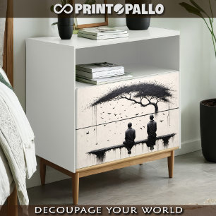 Zen meditation on a tree, our life -  tissue paper