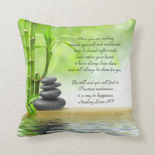 Zen, meditation poem by Anita Fugoso healing love Cushion