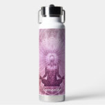 Zen Meditation Purple Personalised Water Bottle<br><div class="desc">Spiritual meditation symbol purple personalised water bottle.</div>