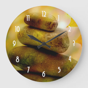 Zen meditation stones large clock