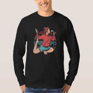 Zen Meditation Yoga Eka Pada Rajakapotasana Wine O T-Shirt