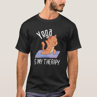 Zen Meditation Yoga Is My Therapy Cat Omm T-Shirt