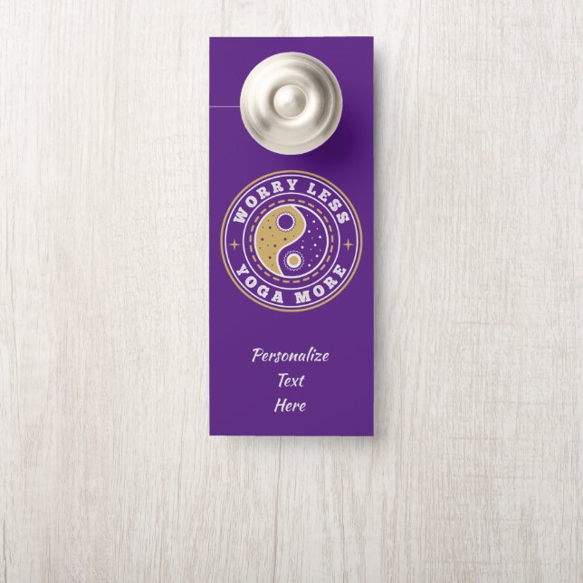 Zen Meditation Yoga Namaste Spiritual Personalised Door Hanger (On Knob)