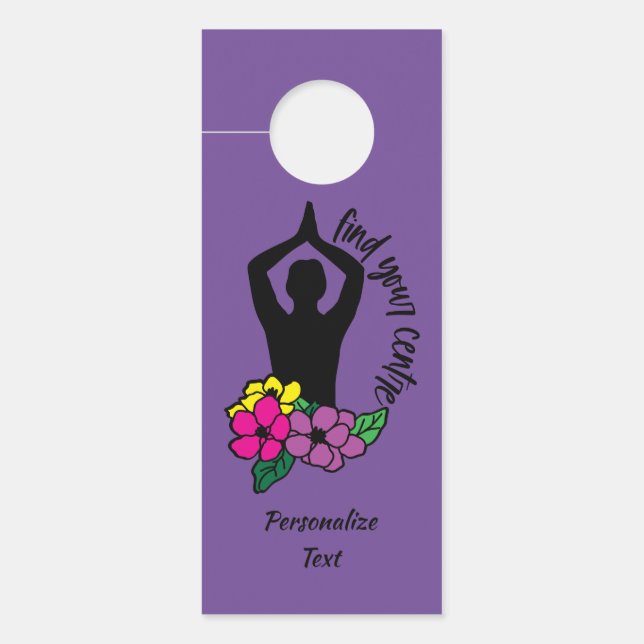 Zen Meditation Yoga Namaste Spiritual Personalised Door Hanger (Front)