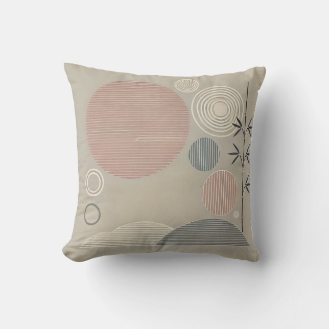 Zen Minimalist Throw Pillow (Front)