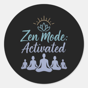 Zen Mode Activated Yoga Retreat Lotus Sun Design  Classic Round Sticker