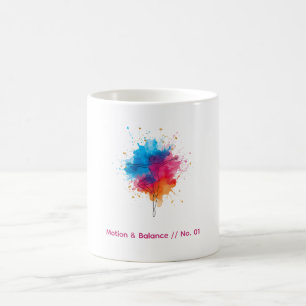 Zen Motion No. 01: Minimalist Line Art & Vibrant  Coffee Mug
