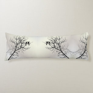 zen nature landscape black white tree silhouette body cushion