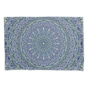 Zen Navy and yellow Mandala Pillowcase