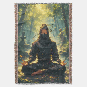 Zen of the Shadow Warrior Throw Blanket