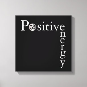 Zen Om Positive Energy Minimalist Black And White Canvas Print