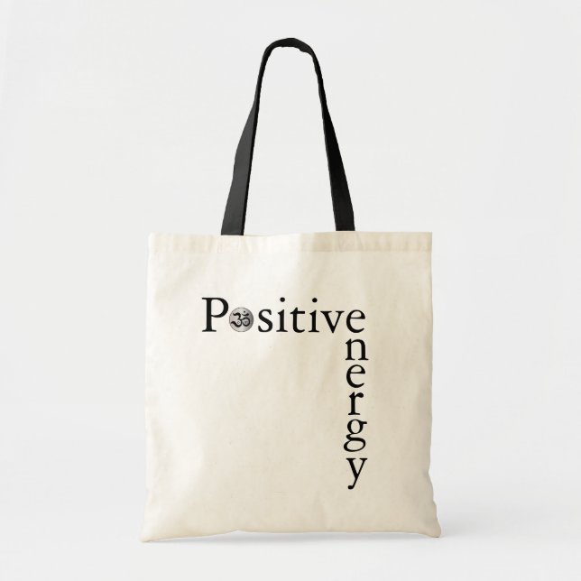Zen Om Positive Energy Minimalist Tote Bag (Front)
