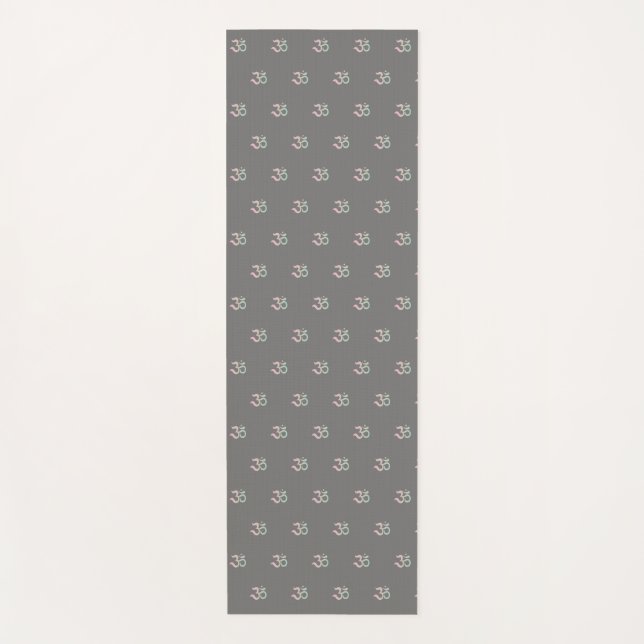 Zen Om symbol pattern grey Yoga Mat (Front)