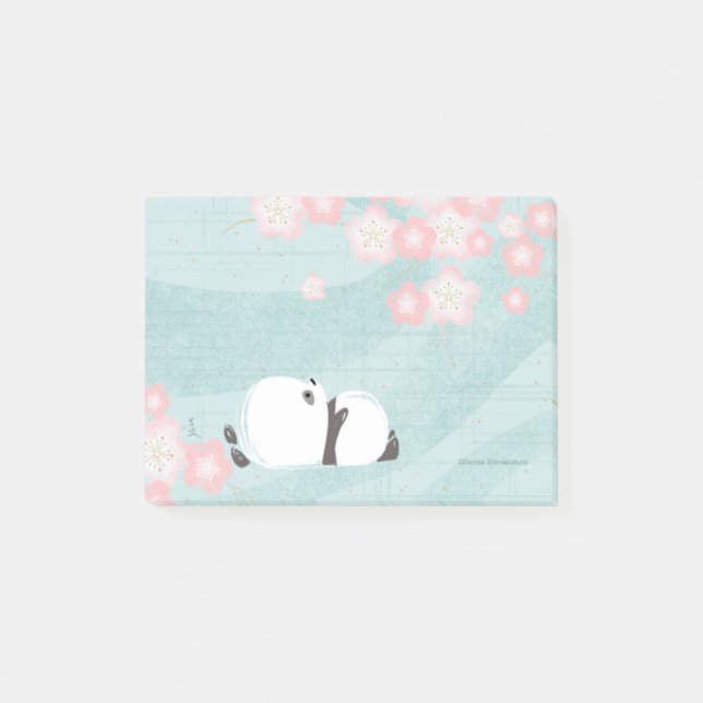 Zen Panda Post-its (plum blossoms) Post-it Notes (Front)
