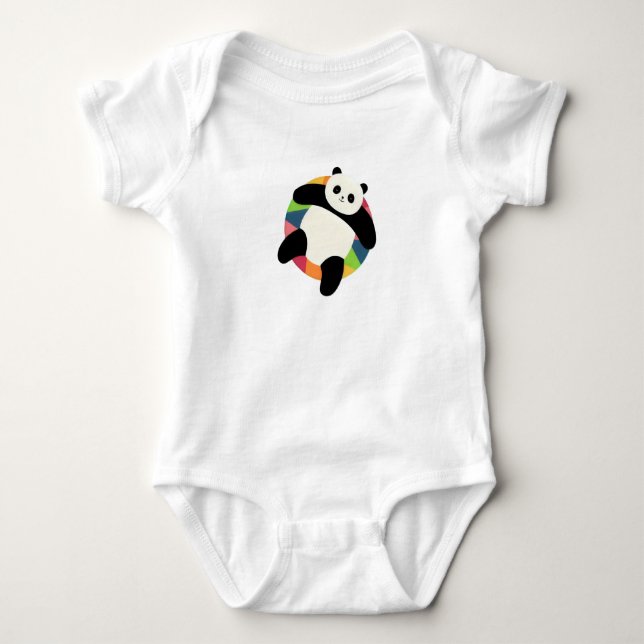 Zen Panda Spin Baby Bodysuit (Front)