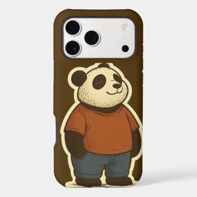 Zen Panda Sticker – Relaxed Cartoon Bear in Casual (Back)