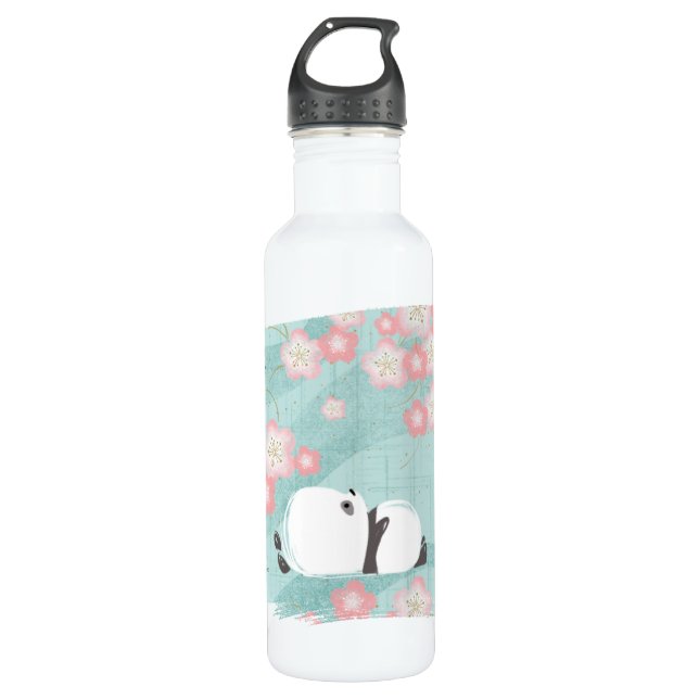 Zen Panda Tall Bottle (Plum Blossoms) (Front)